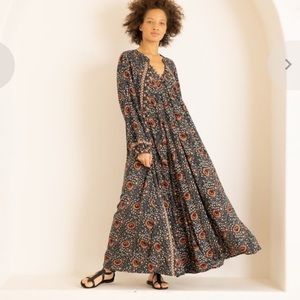 Natalie martin maxi fiore dress in vintage floral olive